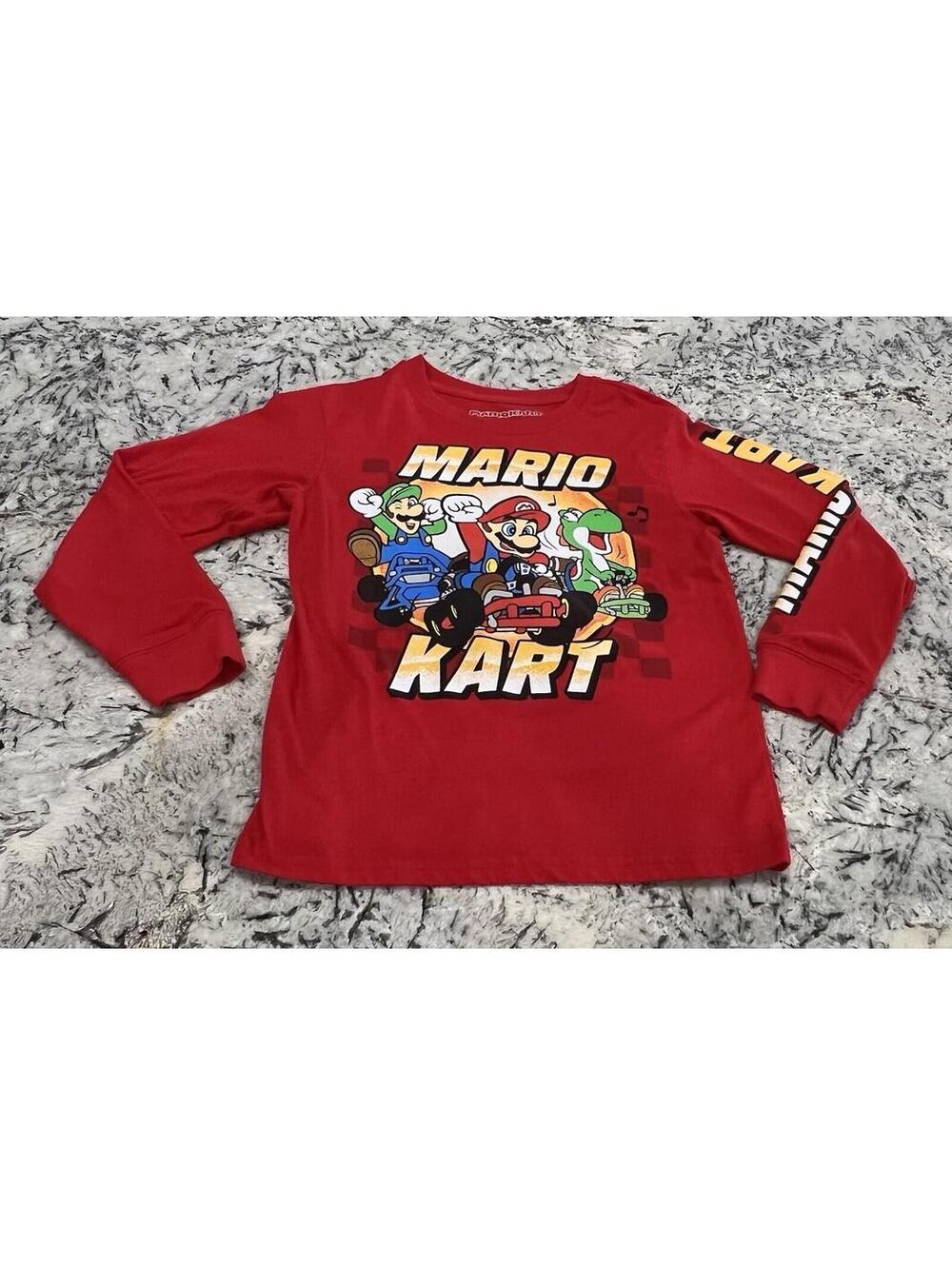 Nintendo Mario Kart Long Sleeve Tee Shirt Size Small Kids